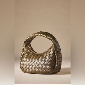Anthropologie Olive Inez Woven Faux Leather Bag